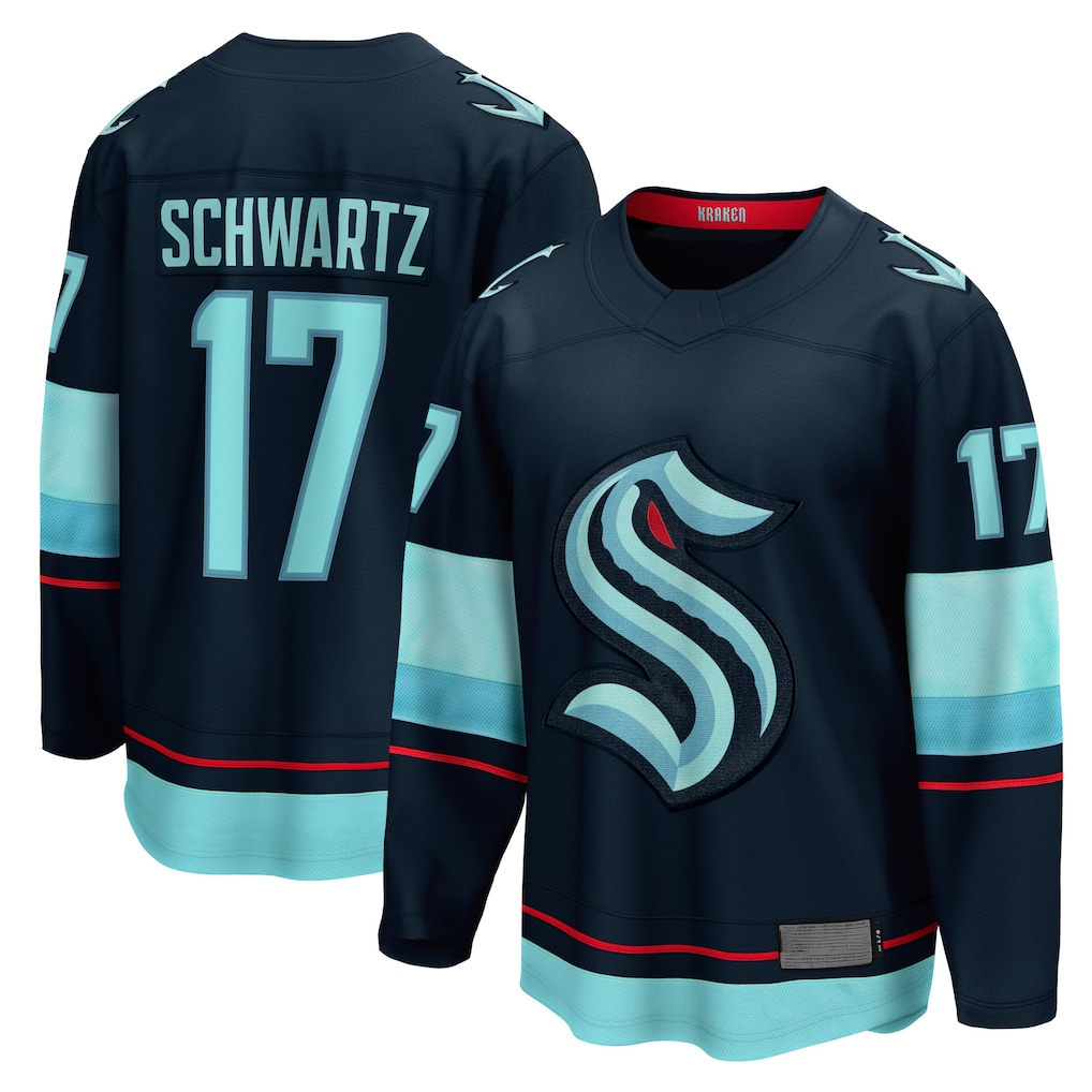 Jamed S.Kraken #17 Jaden Schwartz Navy Home Breakaway Player Jerseys