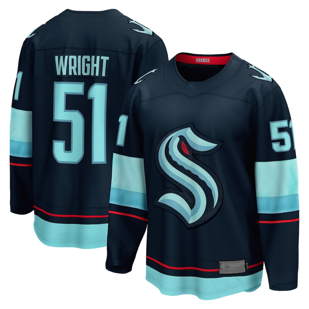 Jamed S.Kraken #51 Shane Wright Deep Sea Blue Home Breakaway Player Jerseys