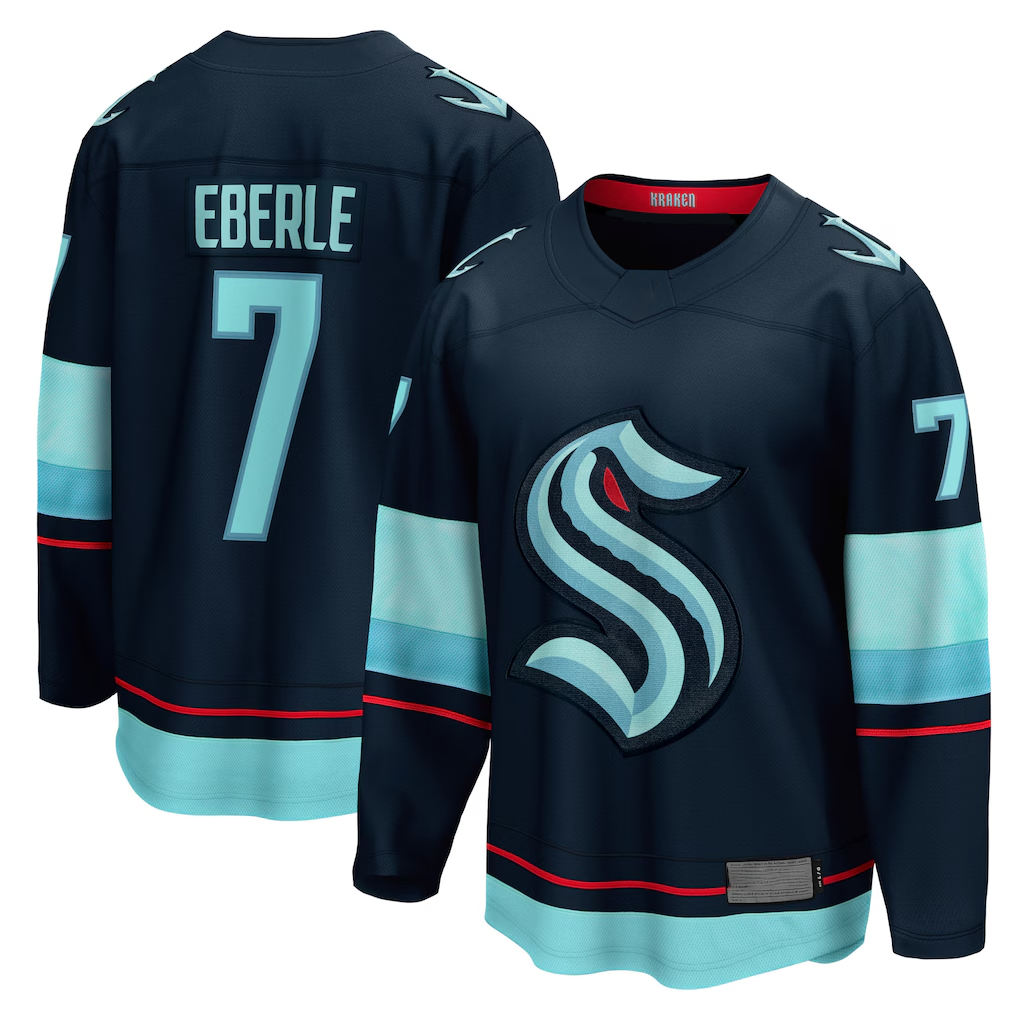 Jamed S.Kraken #7 Jordan Eberle Navy Home Breakaway Player Jerseys