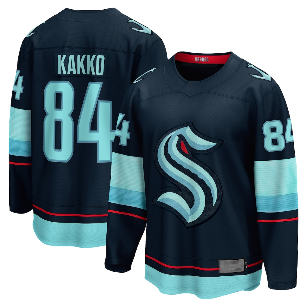 Jamed S.Kraken #84 Kaapo Kakko Deep Sea Blue Home Breakaway Player Jerseys