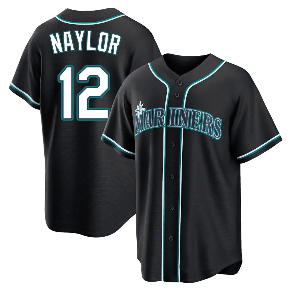 Jamed S.Mariners #12 Josh Naylor Player Black Fashion Home Limited Stitched Jerseys