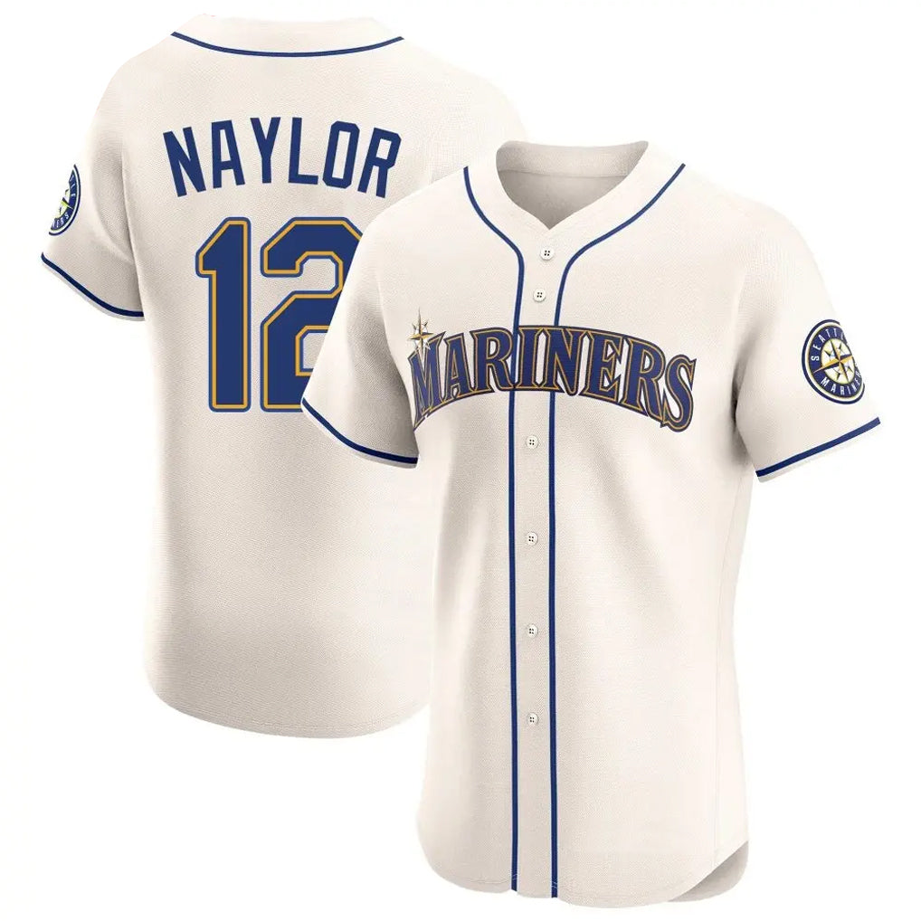 Jamed S.Mariners #12 Josh Naylor Player Cream Home Limited Elite Stitched Jerseys