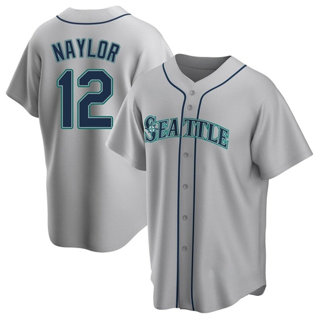 Jamed S.Mariners #12 Josh Naylor Player Gray Home Game Stitched Jerseys
