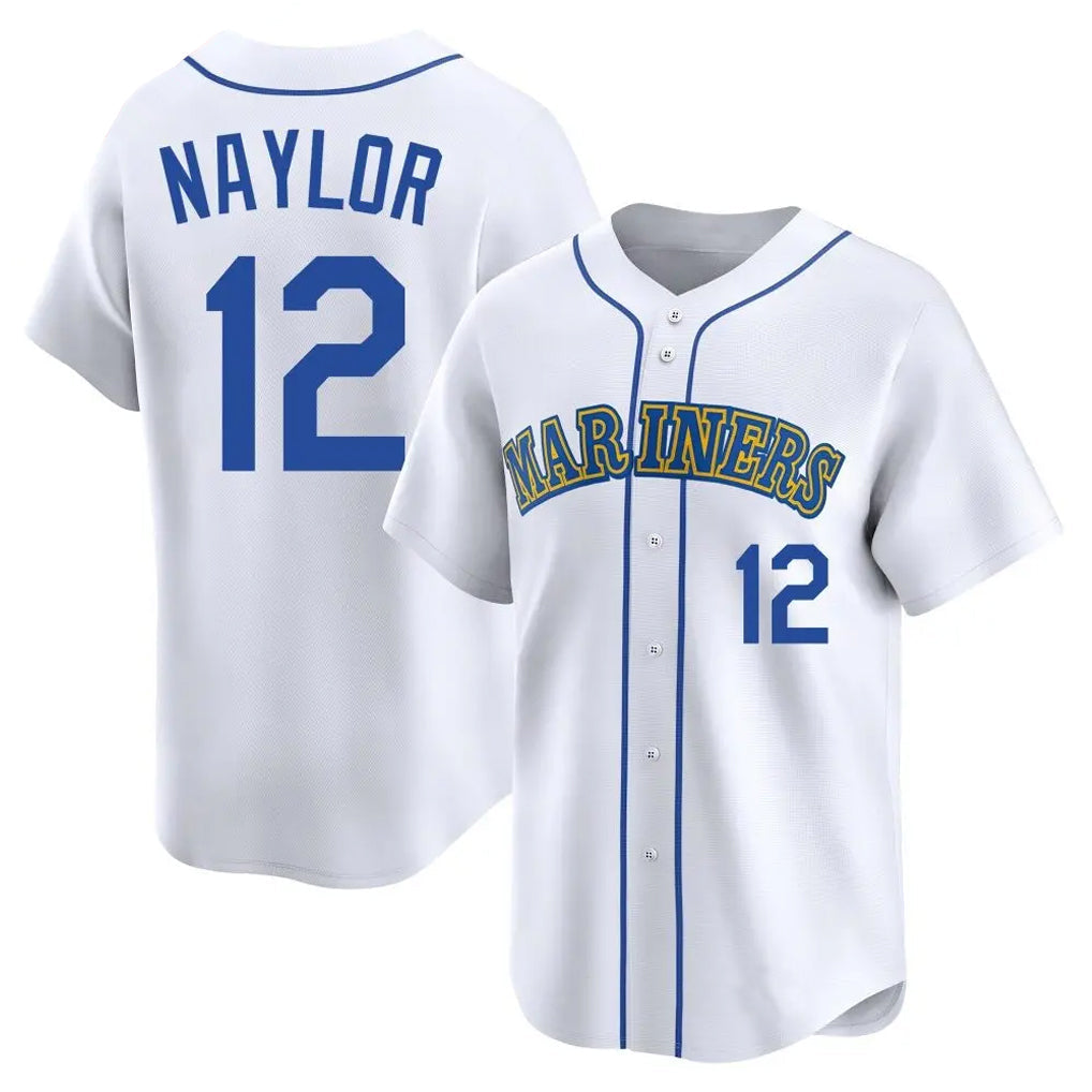 Jamed S.Mariners #12 Josh Naylor Player White Pitch Fashion Game Stitched Jerseys