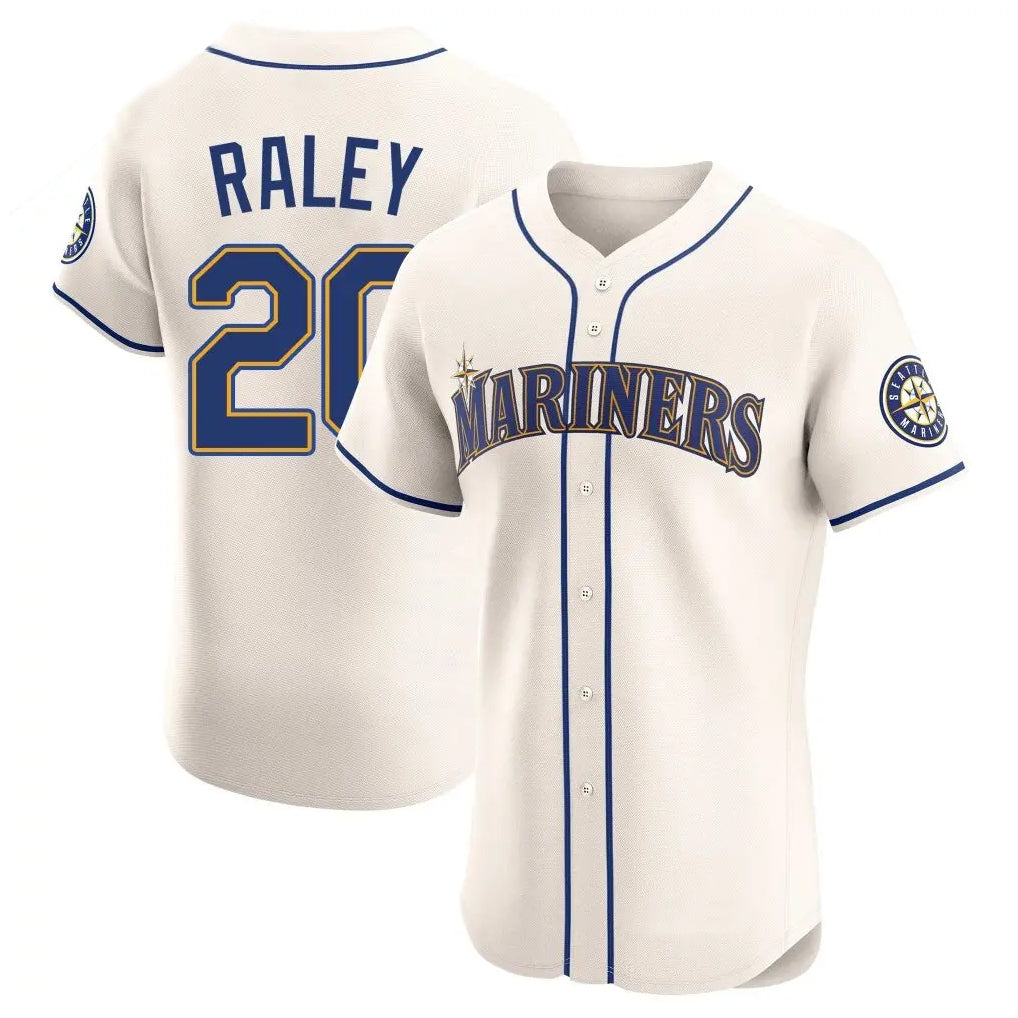 Jamed S.Mariners #20 Luke Raley Player Cream Home Limited Elite Stitched Jerseys