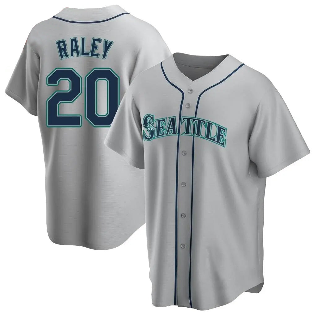 Jamed S.Mariners #20 Luke Raley Player Gray Home Game Stitched Jerseys