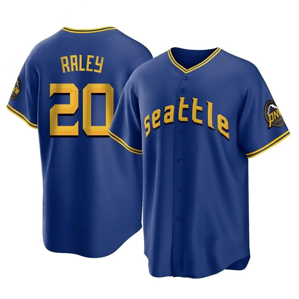 Jamed S.Mariners #20 Luke Raley Player Royal City Connect Home Game Stitched Jerseys
