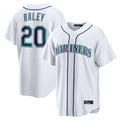 Jamed S.Mariners #20 Luke Raley Player White Home Game Stitched Jerseys