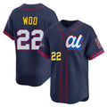 Jamed S.Mariners #22 Bryan Woo Player Navy American League All-Star Edition Limited Stitched Jerseys