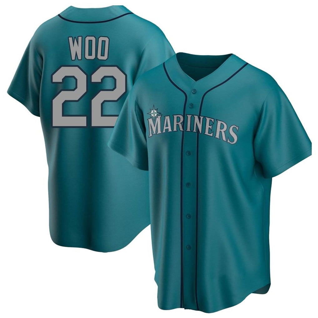 Jamed S.Mariners #22 Bryan Woo Player Teal Home Game Stitched Jerseys