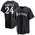 Jamed S.Mariners #24 Ken Griffey Jr Player Black Home Limited Stitched Jerseys