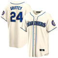 Jamed S.Mariners #24 Ken Griffey Jr Player Cream Cooperstown Home Limited Stitched Jerseys