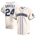 Jamed S.Mariners #24 Ken Griffey Jr Player Cream Home Limited Stitched Jerseys
