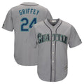 Jamed S.Mariners #24 Ken Griffey Jr Player Gray Cool Base Home Game Stitched Jerseys
