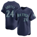 Jamed S.Mariners #24 Ken Griffey Jr Player Navy Home Limited Stitched Jerseys