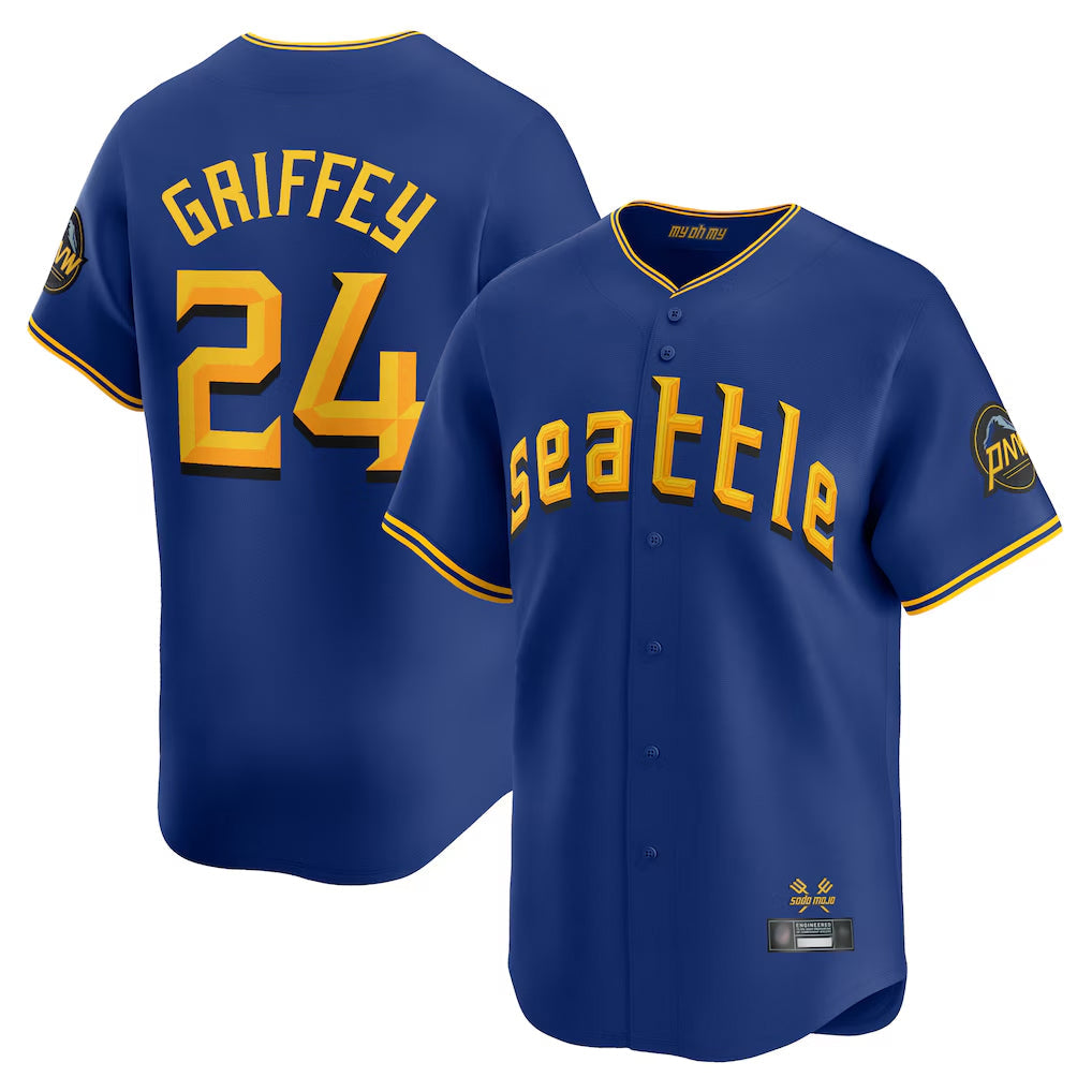 Jamed S.Mariners #24 Ken Griffey Jr Player Royal City Connect Home Limited Stitched Jerseys