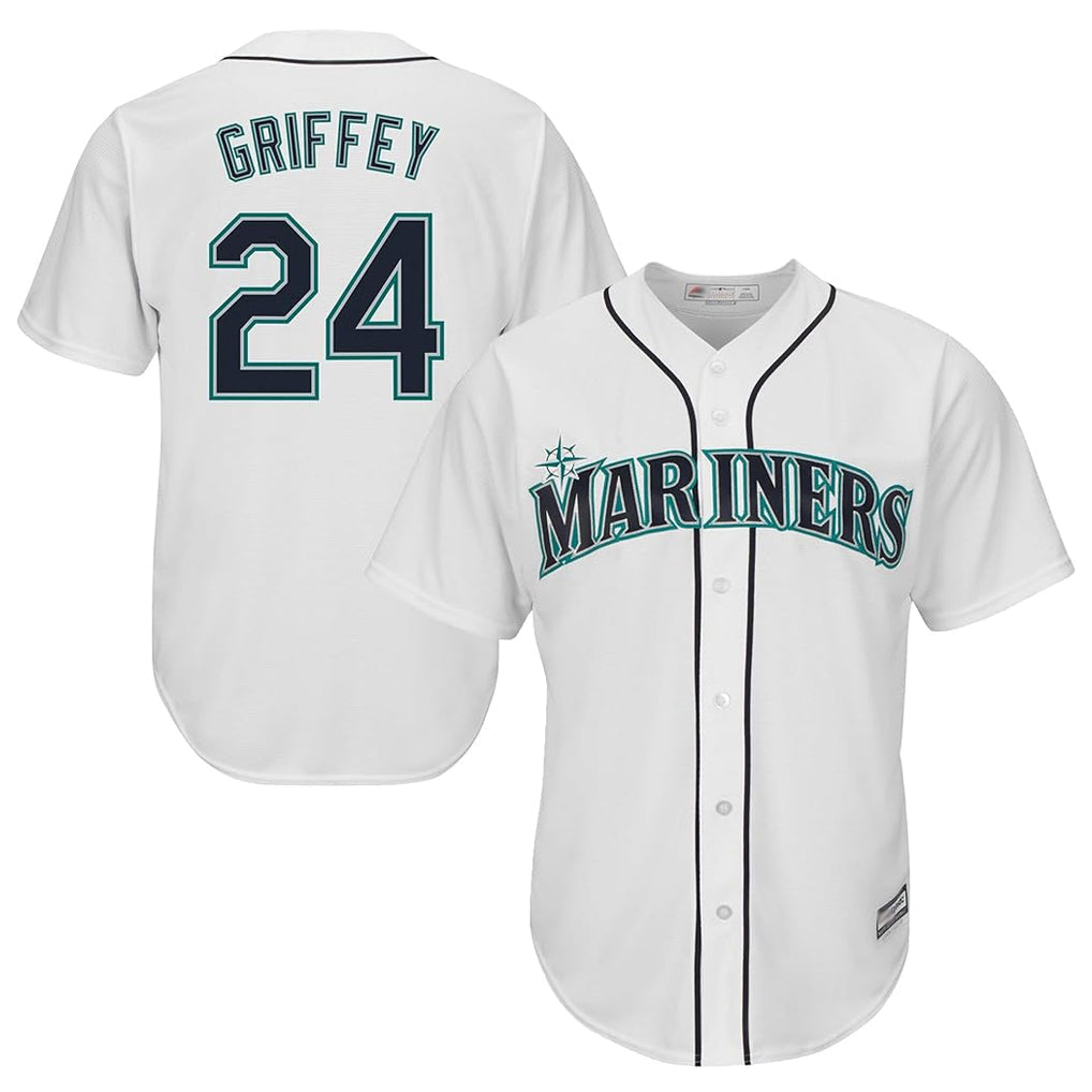 Jamed S.Mariners #24 Ken Griffey Jr Player White Cool Base Home Game Stitched Jerseys