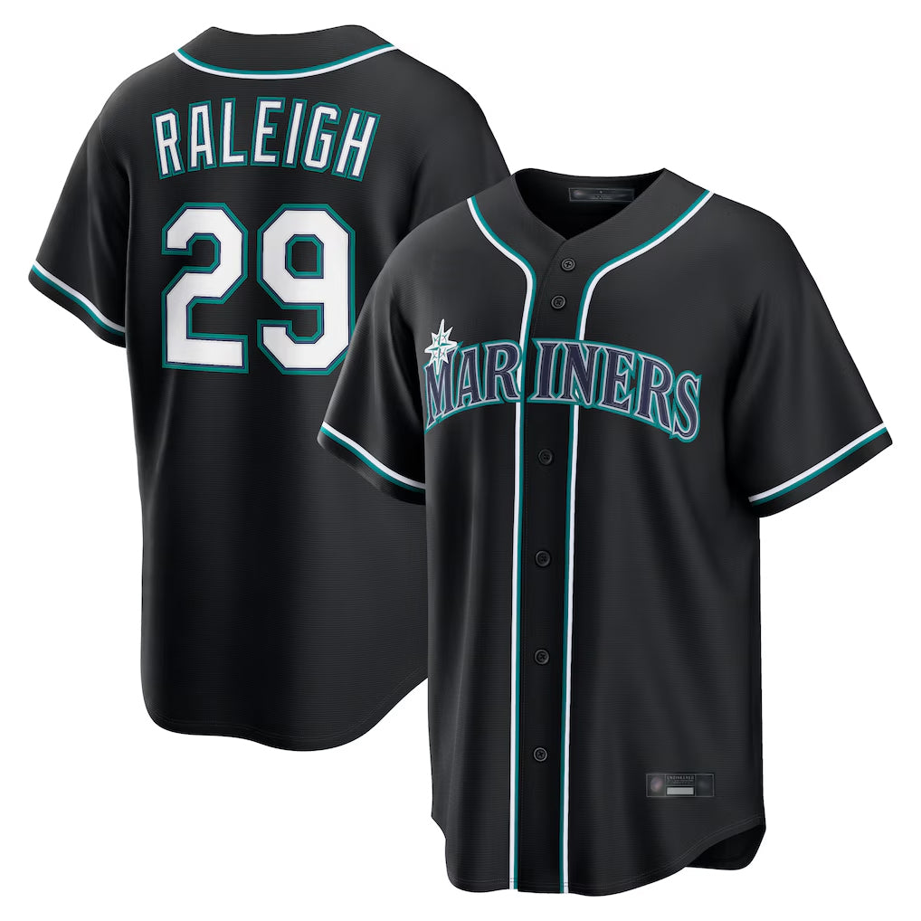 Jamed S.Mariners #29 Cal Raleigh Player Black Fashion Home Limited Stitched Jerseys