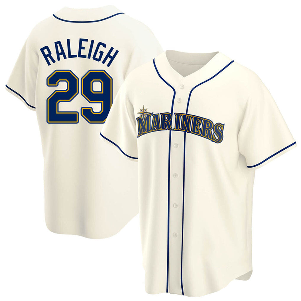 Jamed S.Mariners #29 Cal Raleigh Player Cream Home Game Stitched Jerseys