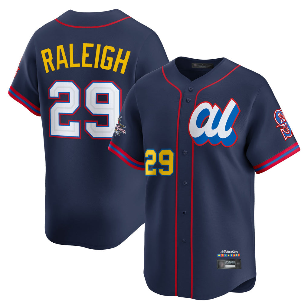 Jamed S.Mariners #29 Cal Raleigh Player Navy American League All-Star Edition Limited Stitched Jerseys
