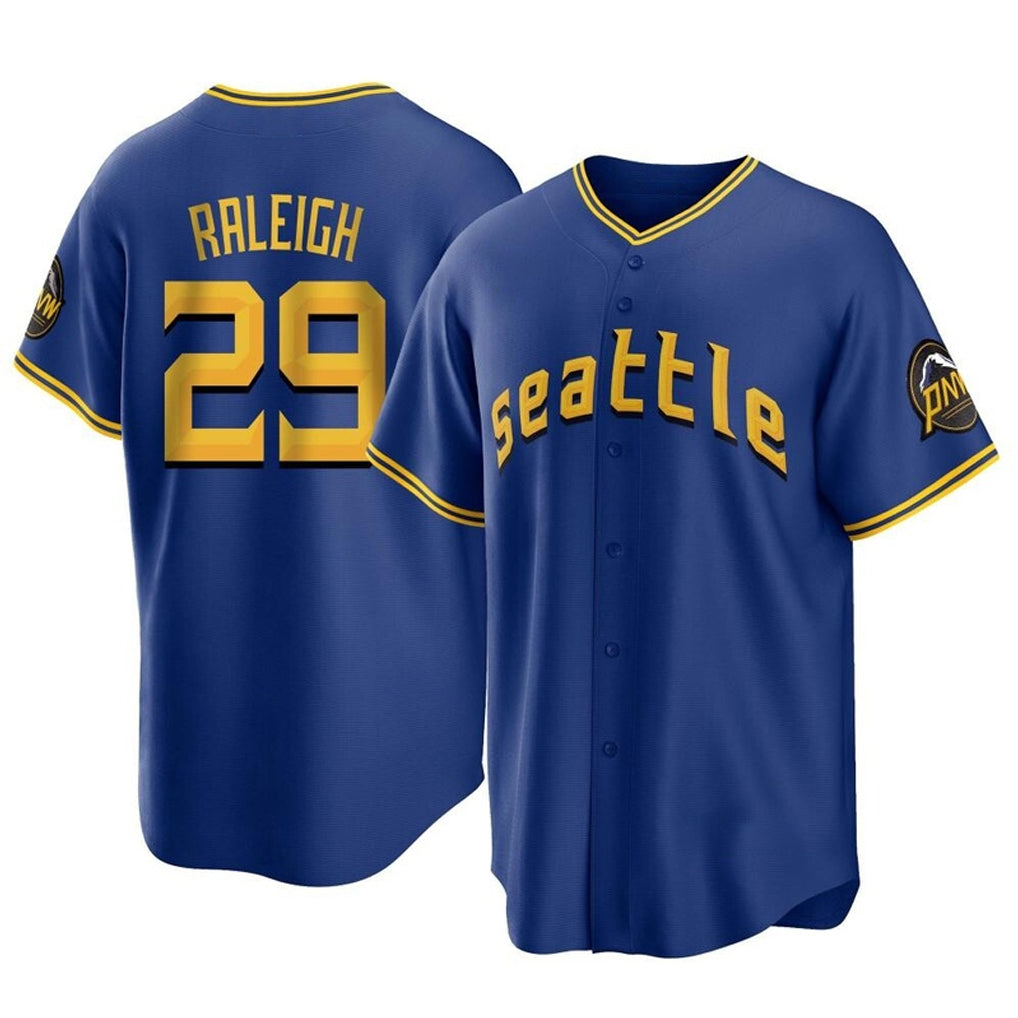 Jamed S.Mariners #29 Cal Raleigh Player Royal City Connect Home Game Stitched Jerseys