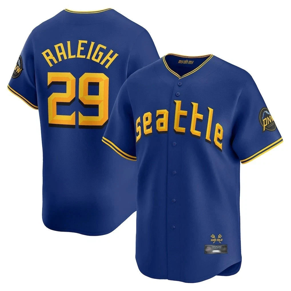 Jamed S.Mariners #29 Cal Raleigh Player Royal City Connect Home Limited Stitched Jerseys