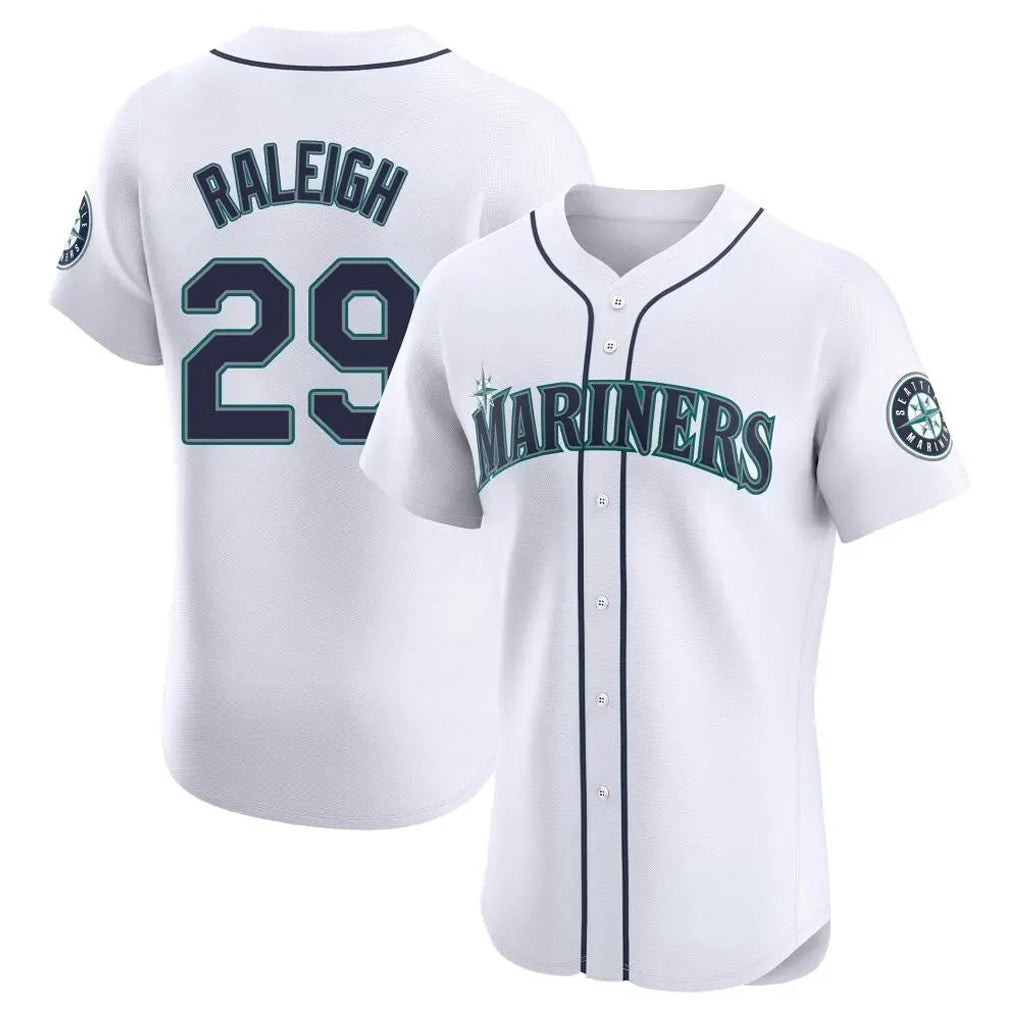 Jamed S.Mariners #29 Cal Raleigh Player White Home Limited Elite Stitched Jerseys