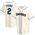 Jamed S.Mariners #2 Cole Young Player Cream Home Game Stitched Jerseys