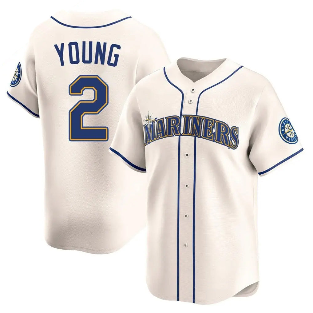 Jamed S.Mariners #2 Cole Young Player Cream Home Limited Stitched Jerseys