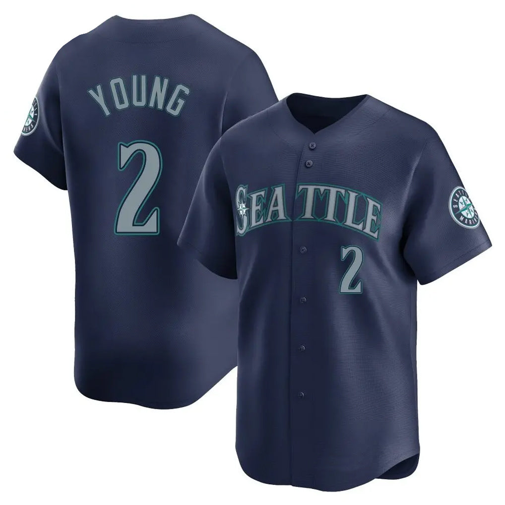 Jamed S.Mariners #2 Cole Young Player Navy Home Limited Stitched Jerseys