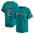 Jamed S.Mariners #2 Cole Young Player Teal Home Limited Stitched Jerseys