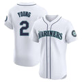 Jamed S.Mariners #2 Cole Young Player White Home Limited Elite Stitched Jerseys