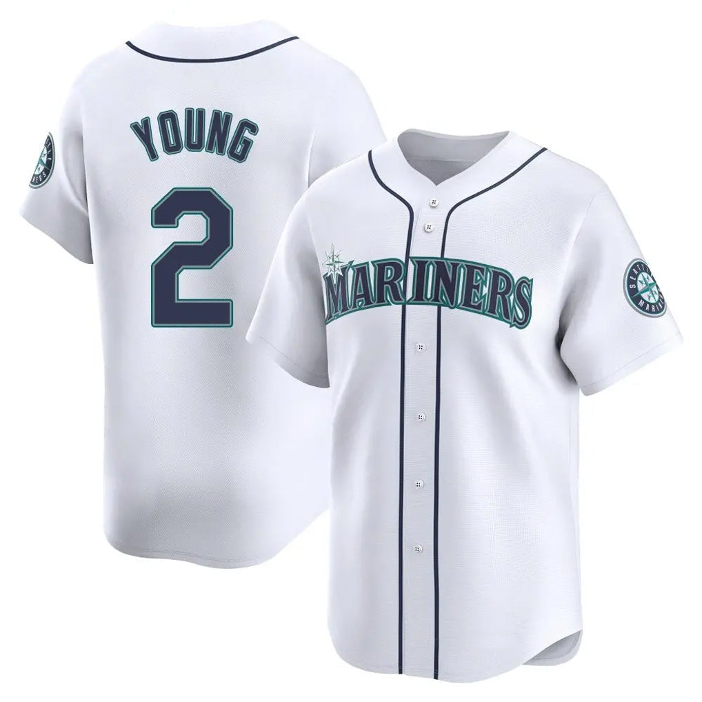 Jamed S.Mariners #2 Cole Young Player White Home Limited Stitched Jerseys