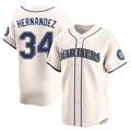 Jamed S.Mariners #34 Felix Hernandez Player Cream Home Limited Stitched Jerseys