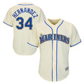 Jamed S.Mariners #34 Felix Hernandez Player Cream Majestic Home Cool Base Limited Stitched Jerseys