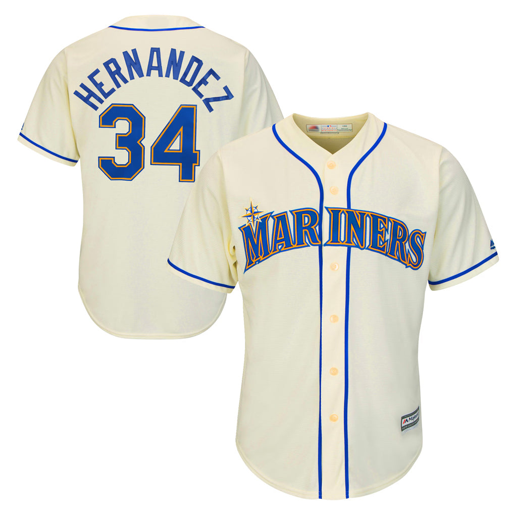 Jamed S.Mariners #34 Felix Hernandez Player Cream Majestic Home Cool Base Limited Stitched Jerseys