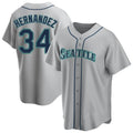 Jamed S.Mariners #34 Felix Hernandez Player Gray Home Game Stitched Jerseys