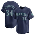 Jamed S.Mariners #34 Felix Hernandez Player Navy Home Limited Stitched Jerseys