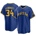 Jamed S.Mariners #34 Felix Hernandez Player Royal City Connect Home Game Stitched Jerseys