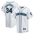 Jamed S.Mariners #34 Felix Hernandez Player White Home Game Stitched Jerseys
