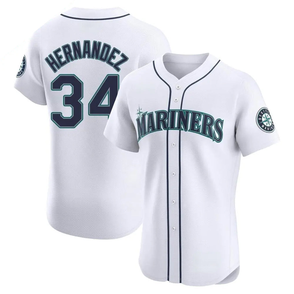 Jamed S.Mariners #34 Felix Hernandez Player White Home Limited Elite Stitched Jerseys
