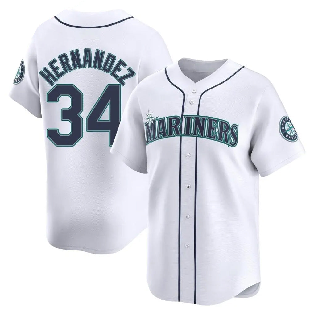 Jamed S.Mariners #34 Felix Hernandez Player White Home Limited Stitched Jerseys