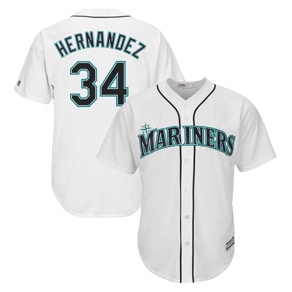 Jamed S.Mariners #34 Felix Hernandez Player White Majestic Home Cool Base Limited Stitched Jerseys