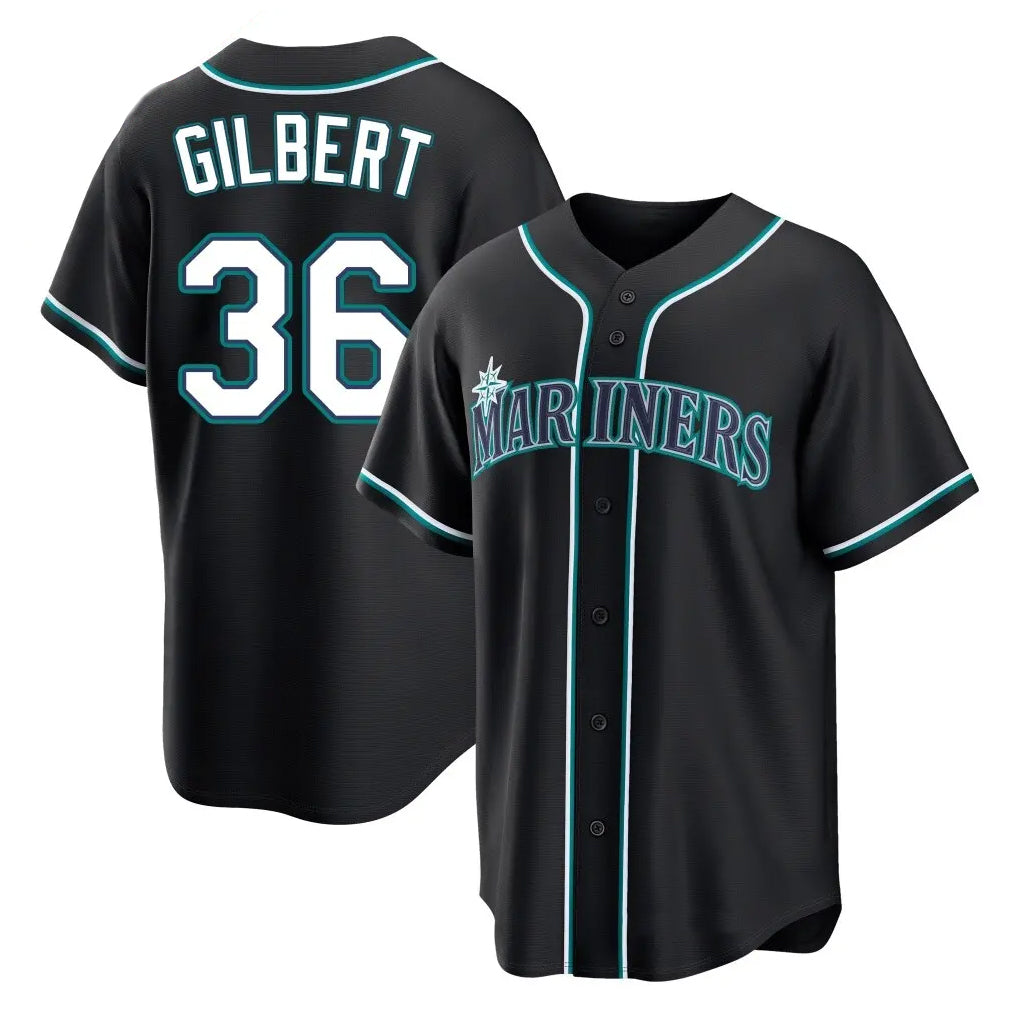 Jamed S.Mariners #36 Logan Gilbert Player Black Fashion Home Limited Stitched Jerseys