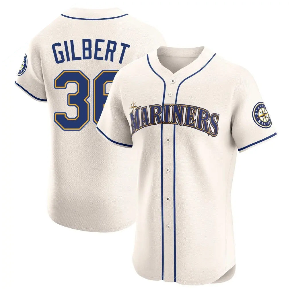 Jamed S.Mariners #36 Logan Gilbert Player Cream Home Limited Elite Stitched Jerseys