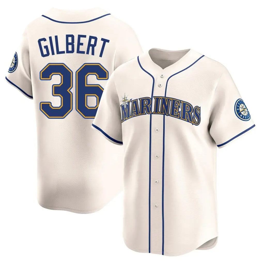Jamed S.Mariners #36 Logan Gilbert Player Cream Home Limited Stitched Jerseys