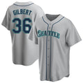 Jamed S.Mariners #36 Logan Gilbert Player Gray Home Game Stitched Jerseys