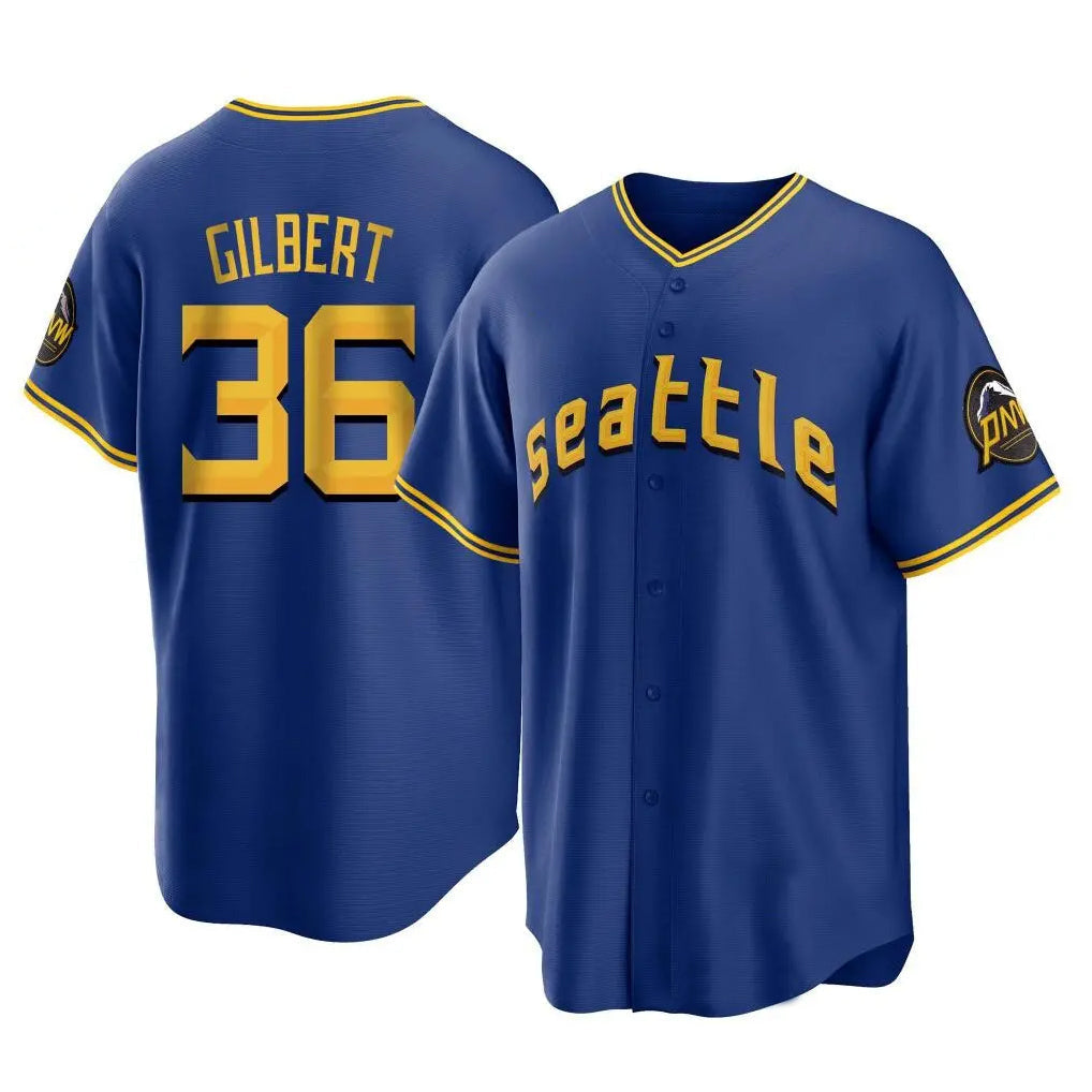 Jamed S.Mariners #36 Logan Gilbert Player Royal City Connect Home Game Stitched Jerseys