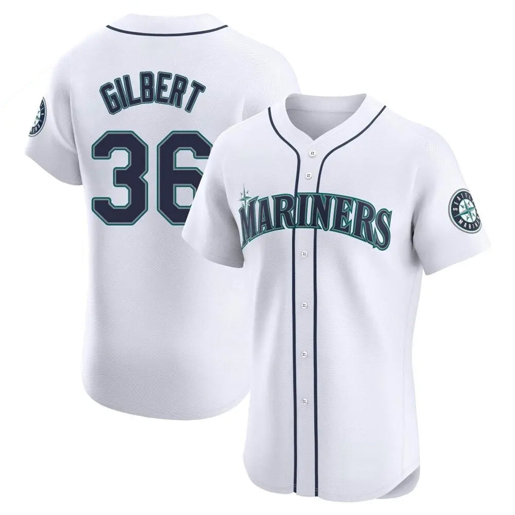 Jamed S.Mariners #36 Logan Gilbert Player White Home Limited Elite Stitched Jerseys