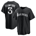 Jamed S.Mariners #3 J.P. Crawford Player Black Home Limited Stitched Jerseys
